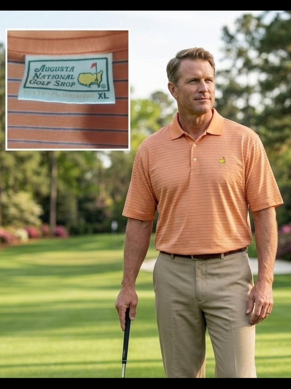 Augusta National Golf Shop Men's Polo Size XL Masters Logo VGC 100% Cotton GUC